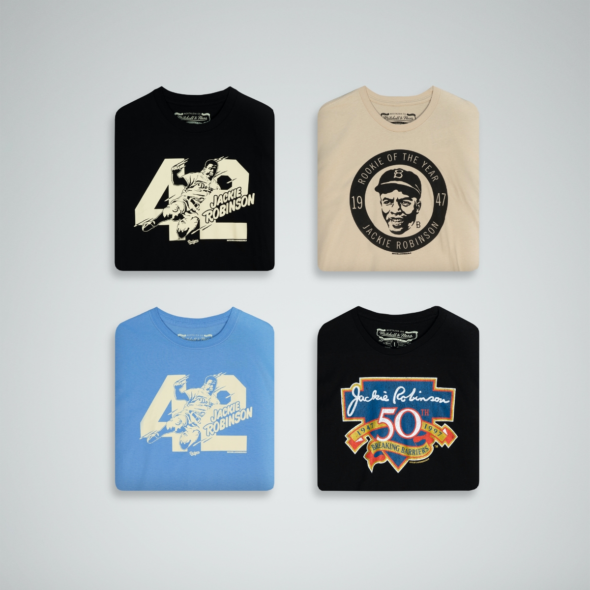 group of jackie robinson t-shirts